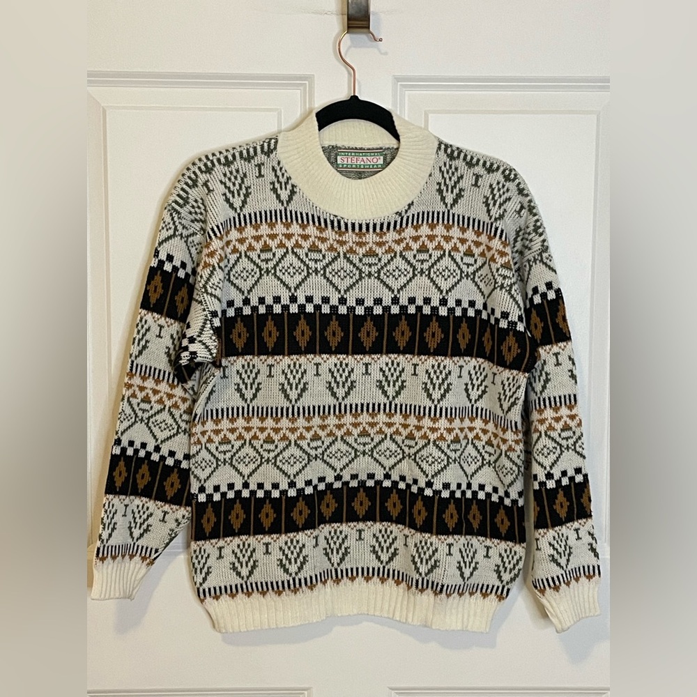 International Stefano Sportswear Nordic Fair Isle Knit Sweater M